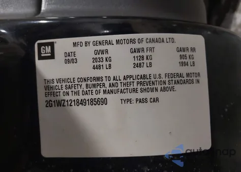 2004 Chevrolet Monte Carlo Supercharged Ss z USA, uszkodzony, nr VIN 2G1WZ121849185690